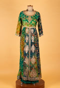 Teal Green Floral Embroidered Anarkali Suit with Dupatta