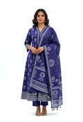 Royal Blue Printed Kurta Pant Set with Dupatta for Women