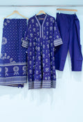Royal Blue Printed Kurta Pant Set with Dupatta for Women