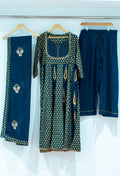 "Set Includes: Kurta, Pants & Dupatta Color: Olive Green Fabric: