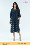 Black Printed Straight Kurta for Women