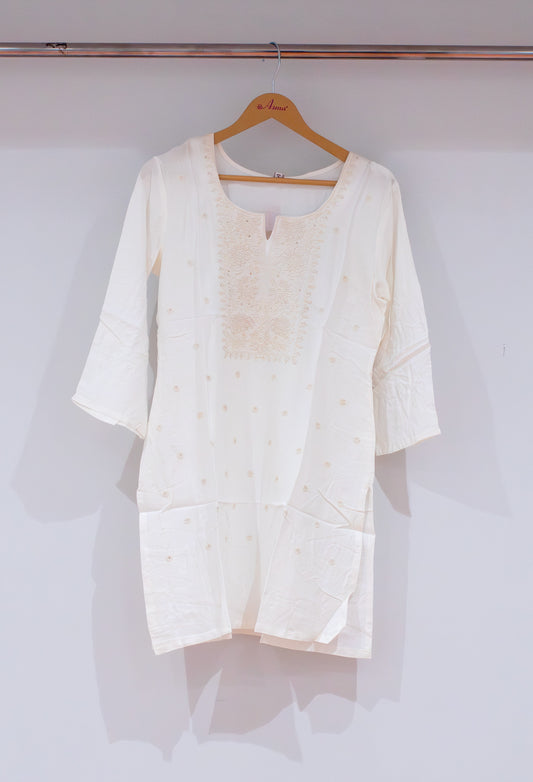 Off-white embroidered kurti for women – product image 2