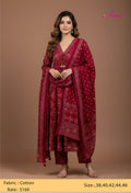 Elegant Red Printed Kurta Set with Dupatta for Women