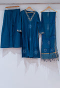 Elegant Teal Blue Embroidered Kurta Set with Dupatta