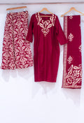 Elegant Maroon Printed Kurta Set with Dupatta