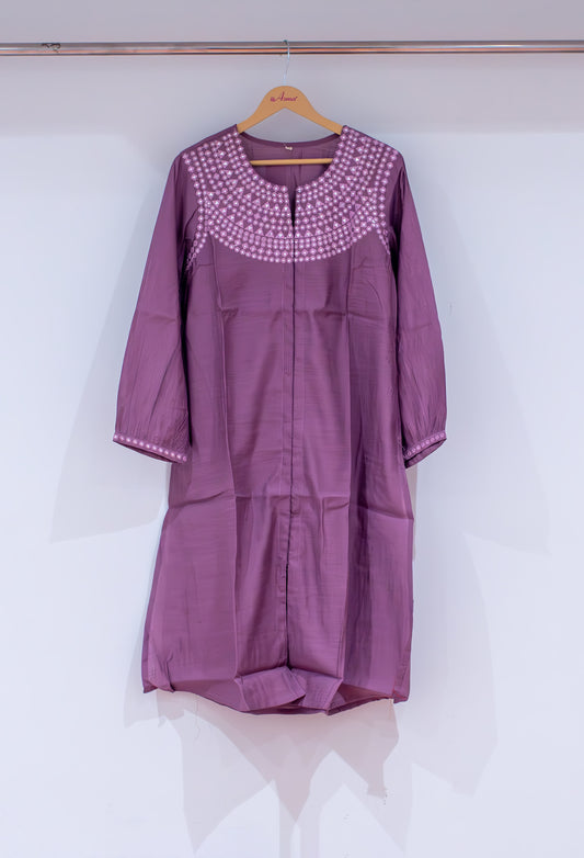 Purple embellished single-piece kurta for women – product image 2