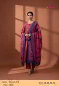 Maroon Straight Cut Embroidered Kurta Pant Dupatta Set for Women