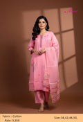 Pink Straight Cut Floral Printed Kurta Pant Dupatta Set for Women