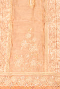 Beige Embroidered Unstitched Dress Material with Dupatta & Bottom – Festive Wear