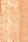 Beige Embroidered Unstitched Dress Material with Dupatta & Bottom – Festive Wear