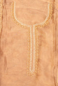 Beige Embroidered Unstitched Dress Material with Dupatta & Bottom – Festive Wear