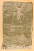 Sage Green Embroidered Unstitched Dress Material with Lace Dupatta