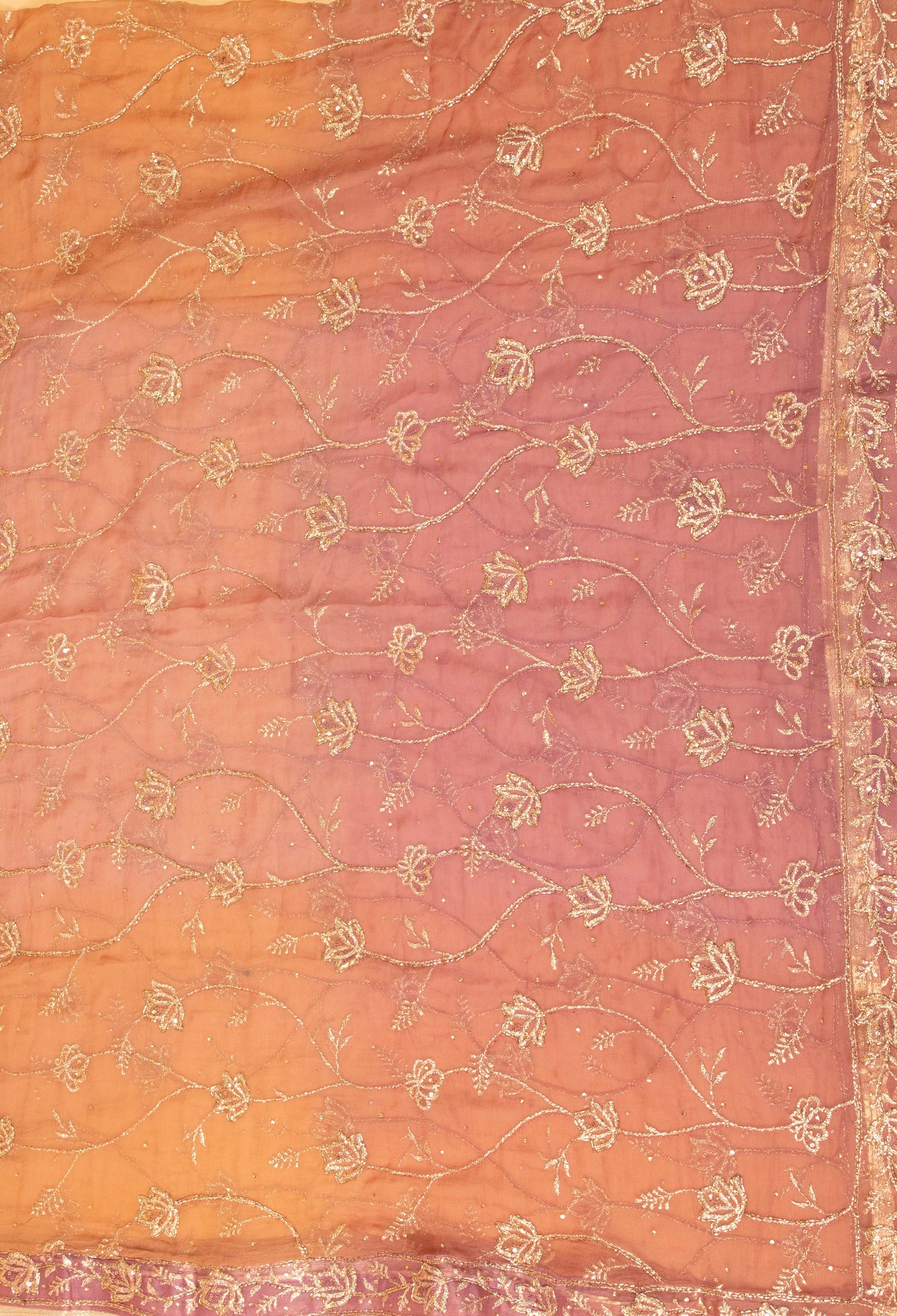 Pastel Pink Floral Embroidered Unstitched Dress Material with Dupatta