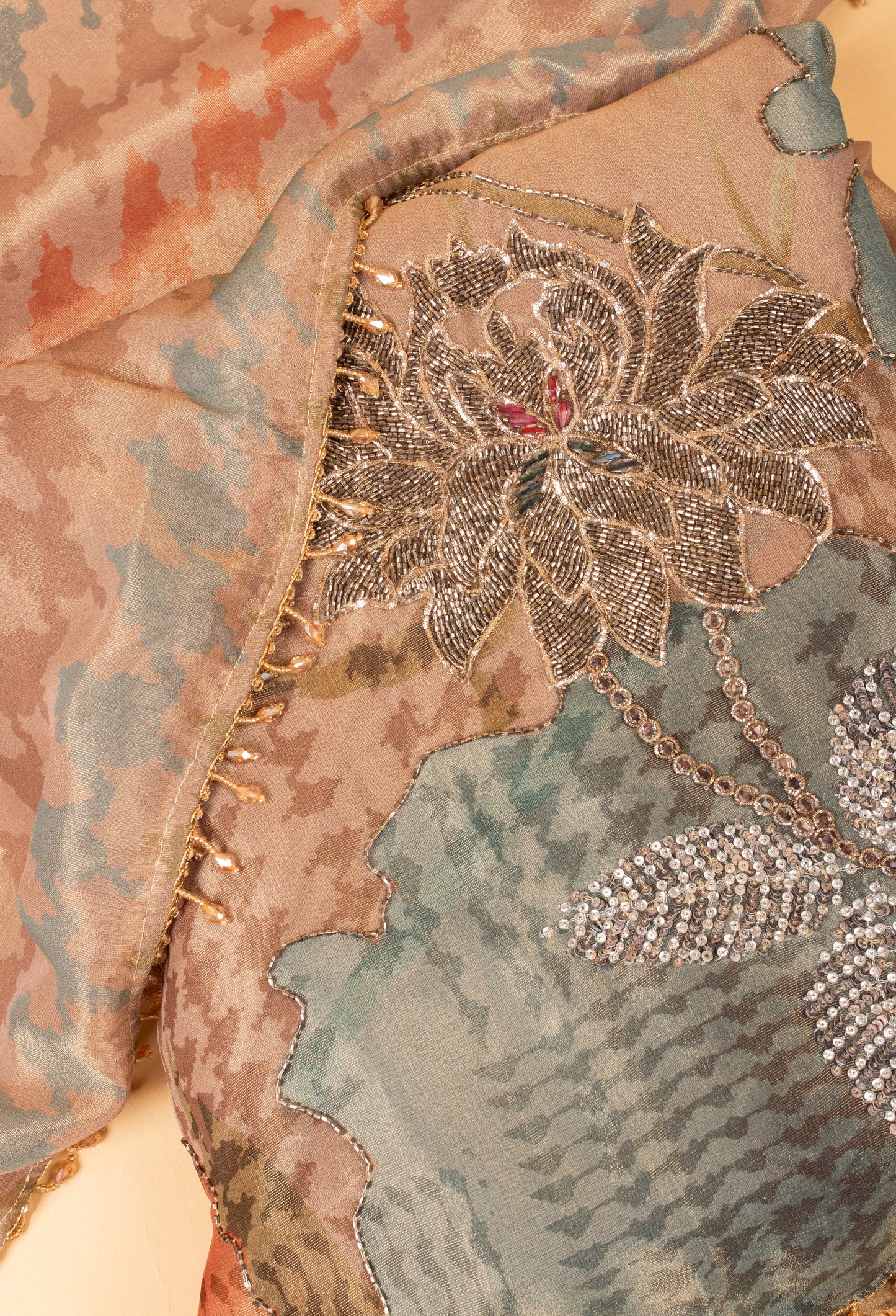 Pastel Printed & Embroidered Unstitched Dress Material with Designer Dupatta