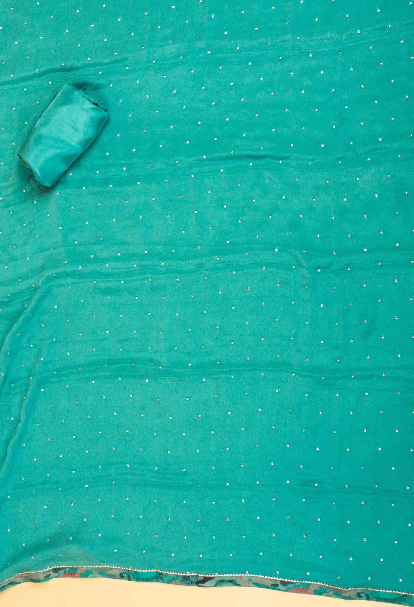 Teal Green Embroidered Unstitched Dress Material with Dupatta