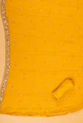 Yellow Striped Embroidered Unstitched Dress Material with Dupatta