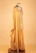 Mustard Yellow Embellished Ethnic Gown with Ruffle Dupatta