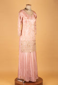 Blush Pink Embroidered Straight Cut Kurta Sharara Set with Dupatta