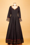Black Printed Ethnic Gown with Traditional Dupatta