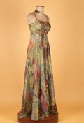 Multicolor Printed Flared Ethnic Gown with Jacket