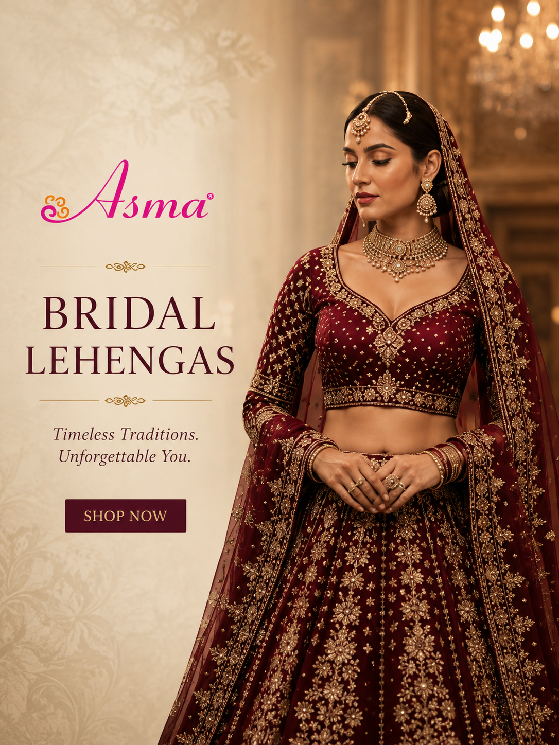 ASMA bridal lehengas category banner for wedding wear in Bangalore