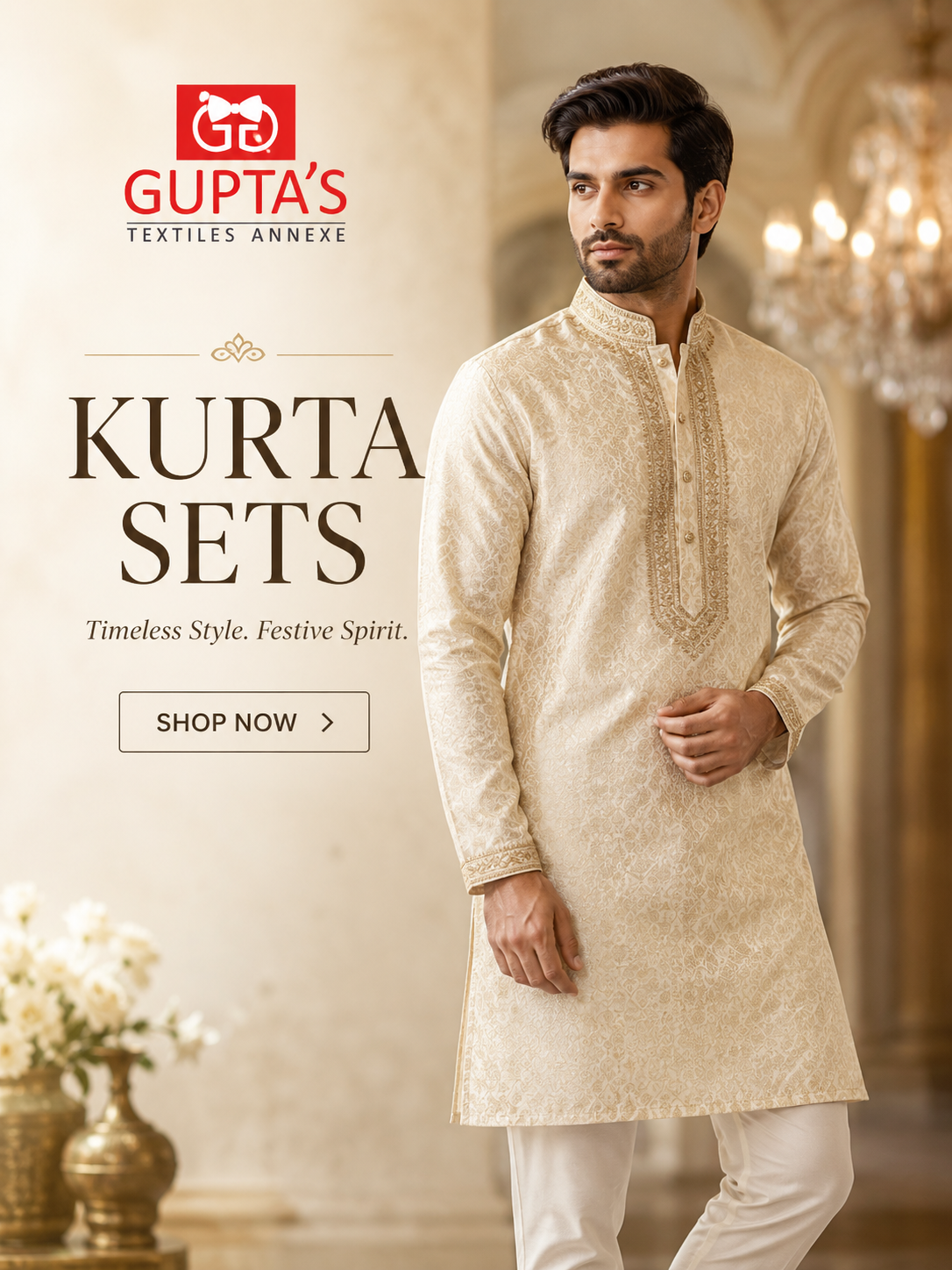 Guptas Textiles Annexe kurta sets category banner for festive and wedding wear in Bangalore